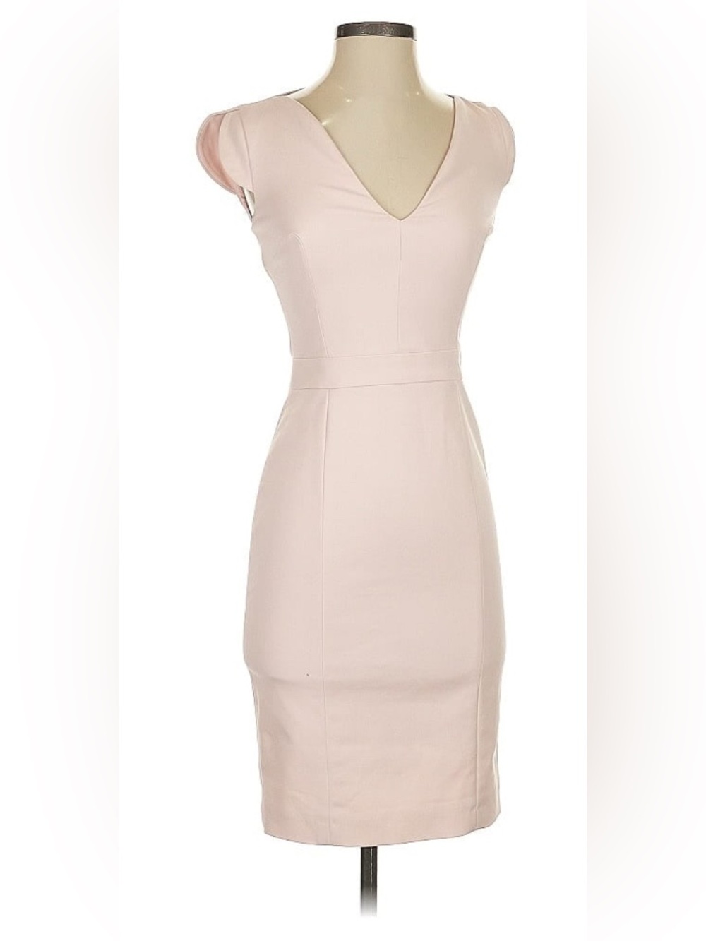 French Connection - Classic V-Neck Sheath Dress in Blush